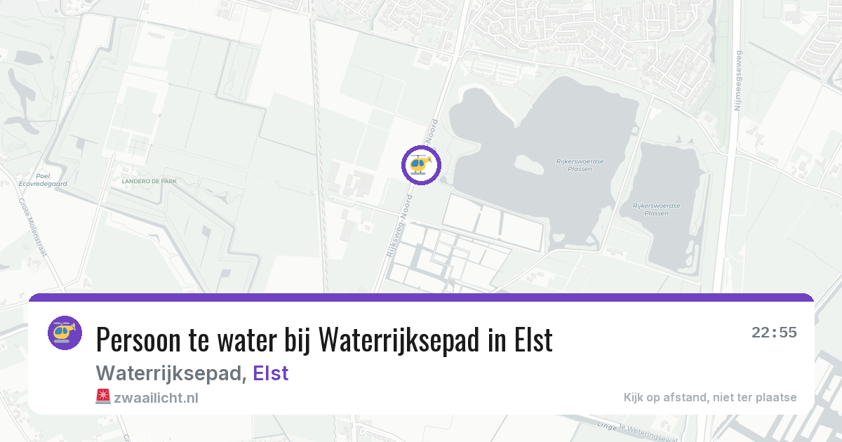 Persoon te water bij Waterrijksepad in Elst — 26 jun 2026