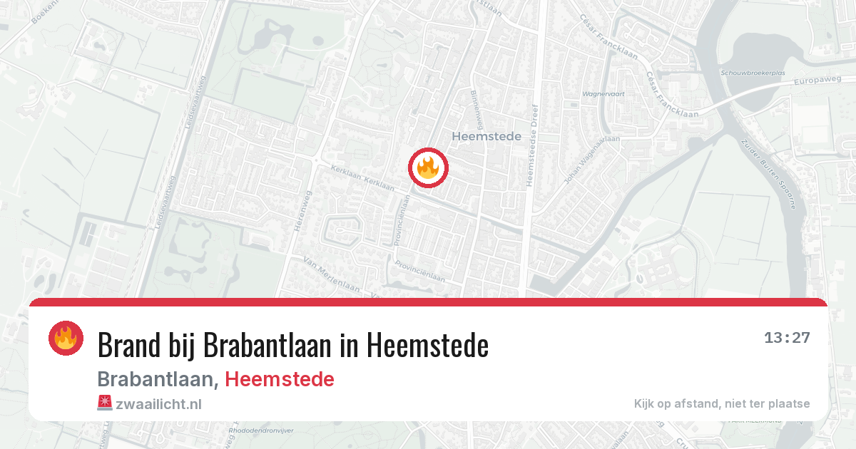 Brand bij Brabantlaan in Heemstede — 30 jul 2026