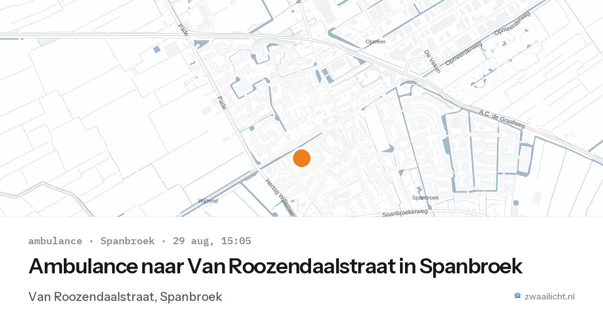 Ambulance naar Van Roozendaalstraat in Spanbroek — 29 aug 2026