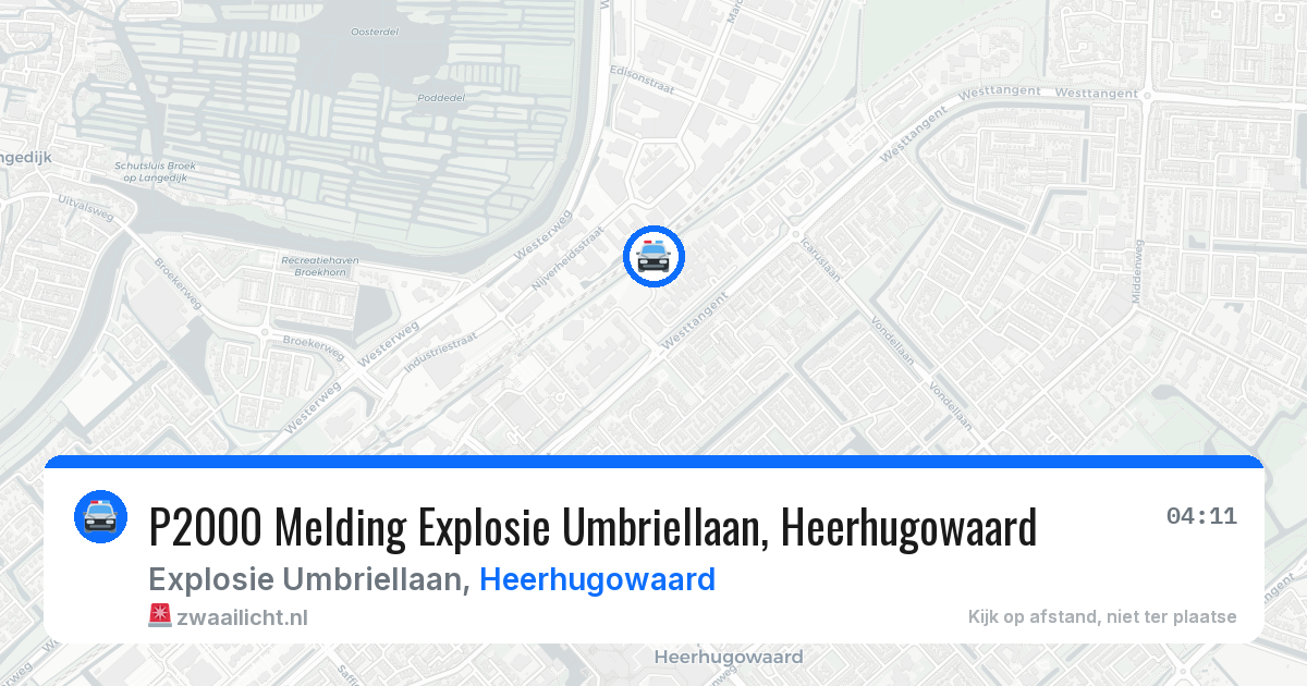 P2000 Melding Explosie Umbriellaan, Heerhugowaard — 1 apr 2026