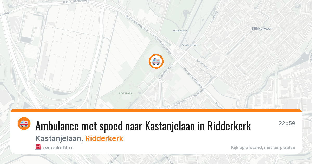 Ambulance met spoed naar Kastanjelaan in Ridderkerk — 26 mei 2026