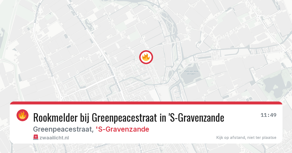 Rookmelder bij Greenpeacestraat in 'S-Gravenzande — 15 jun 2026