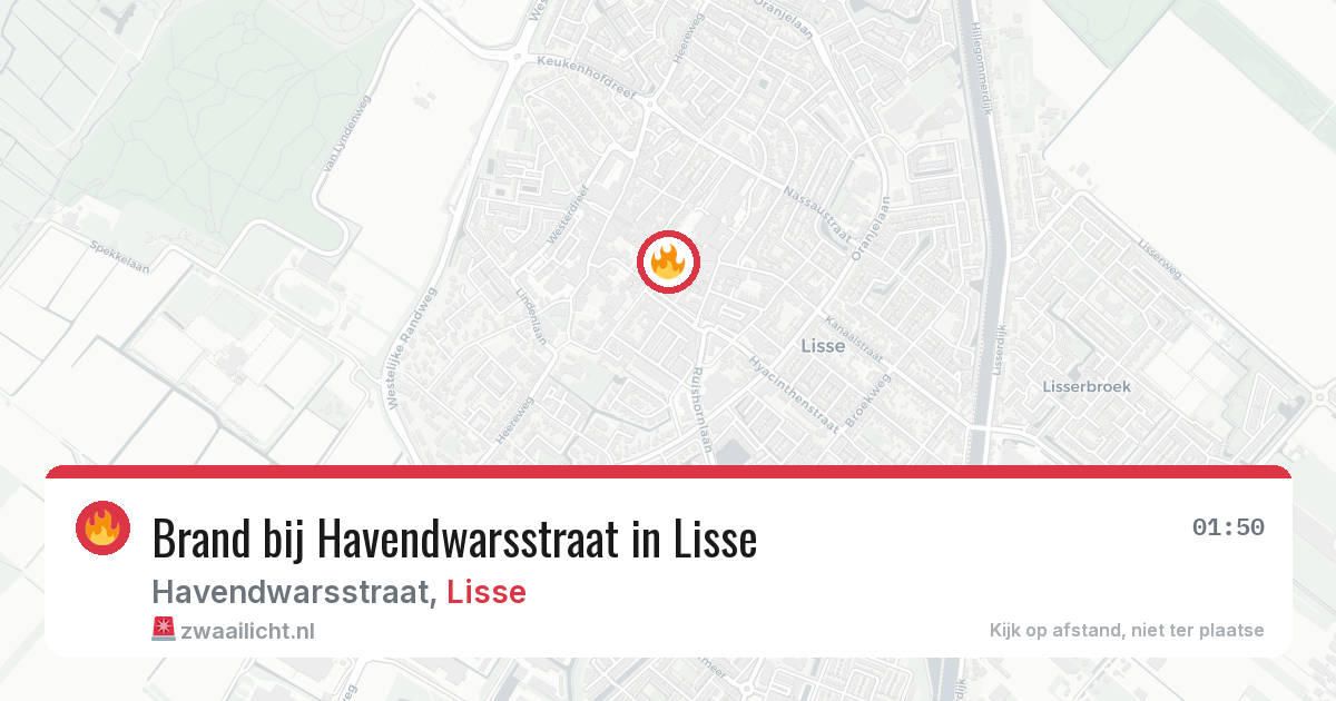 Brand bij Havendwarsstraat in Lisse — 20 mrt 2026