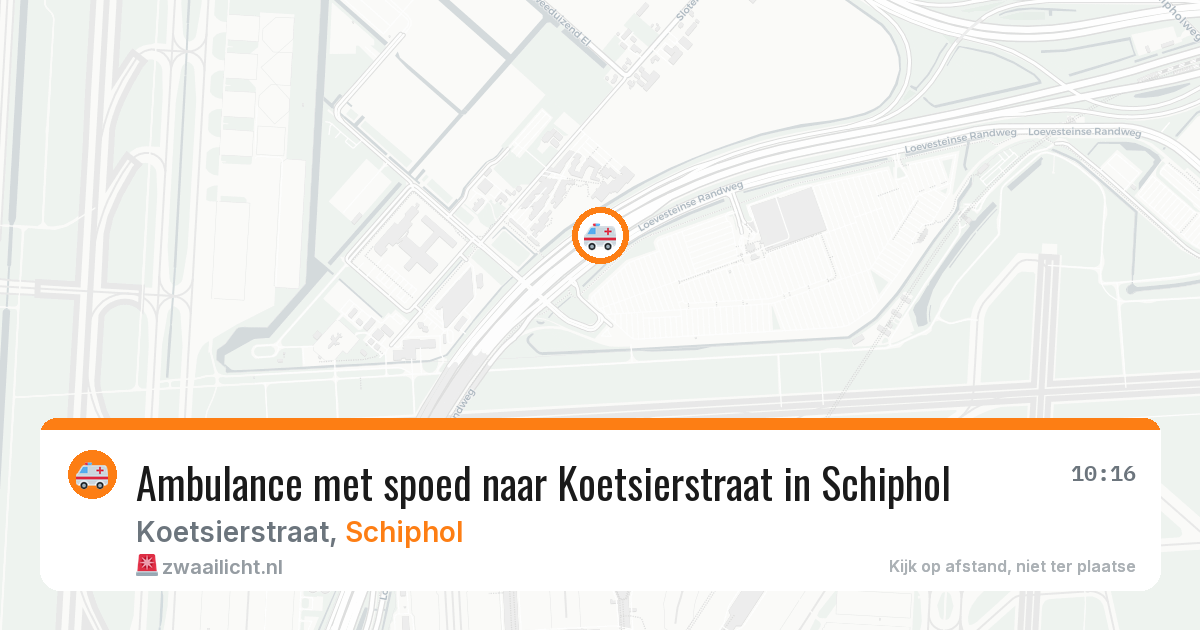 Ambulance met spoed naar Koetsierstraat in Schiphol — 25 jun 2026