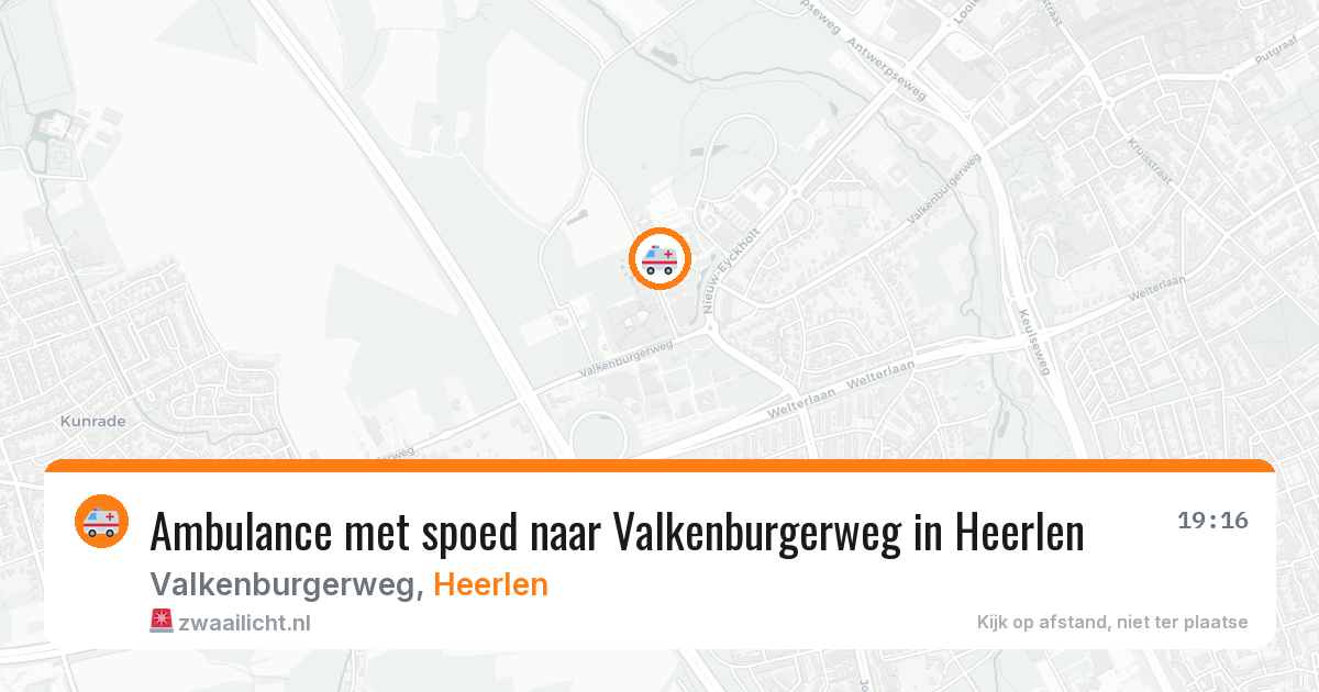 Ambulance met spoed naar Valkenburgerweg in Heerlen — 26 mrt 2026