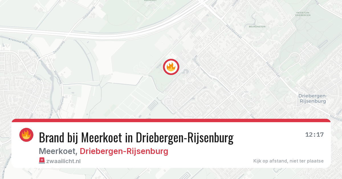 Brand bij Meerkoet in Driebergen-Rijsenburg — 20 jun 2026