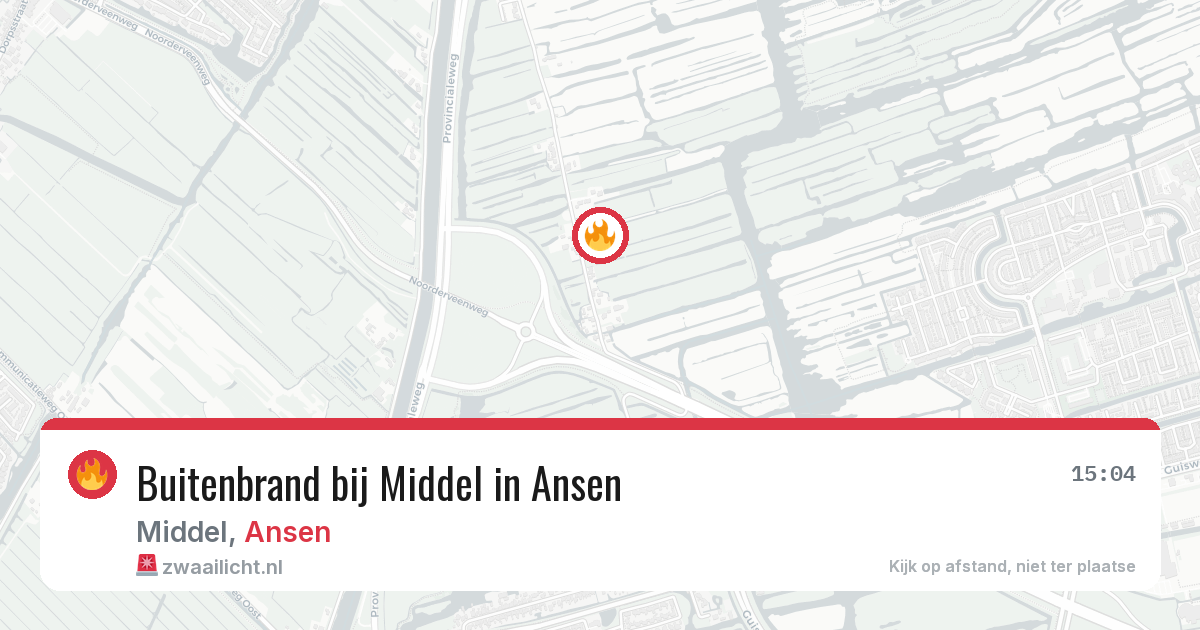 Buitenbrand bij Middel in Ansen — 8 apr 2026