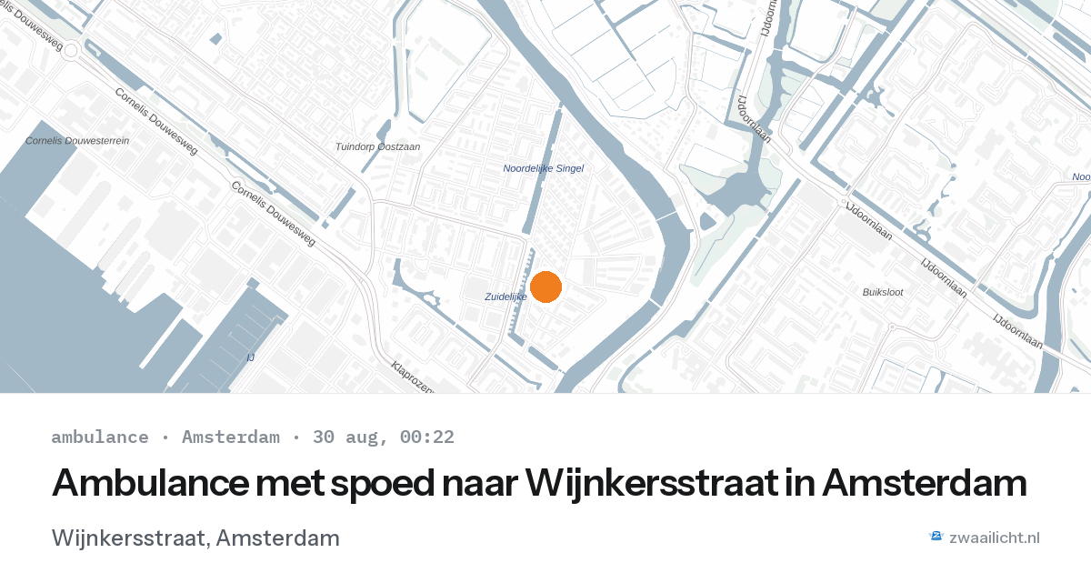 Ambulance met spoed naar Wijnkersstraat in Amsterdam — 29 aug 2026
