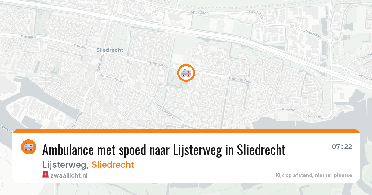 Ambulance met spoed naar Lijsterweg in Sliedrecht — 4 apr 2026