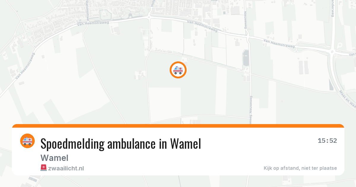 Spoedmelding ambulance in Wamel — 10 aug 2026