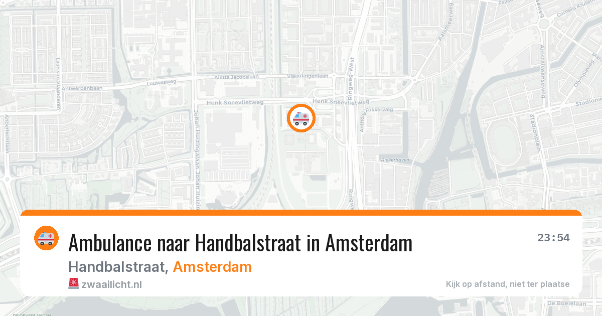 Ambulance naar Handbalstraat in Amsterdam — 8 aug 2026