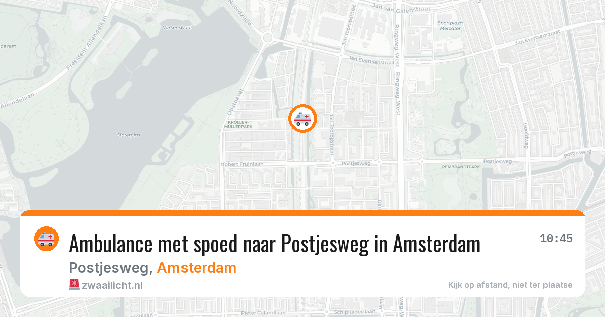 Ambulance met spoed naar Postjesweg in Amsterdam — 29 apr 2026