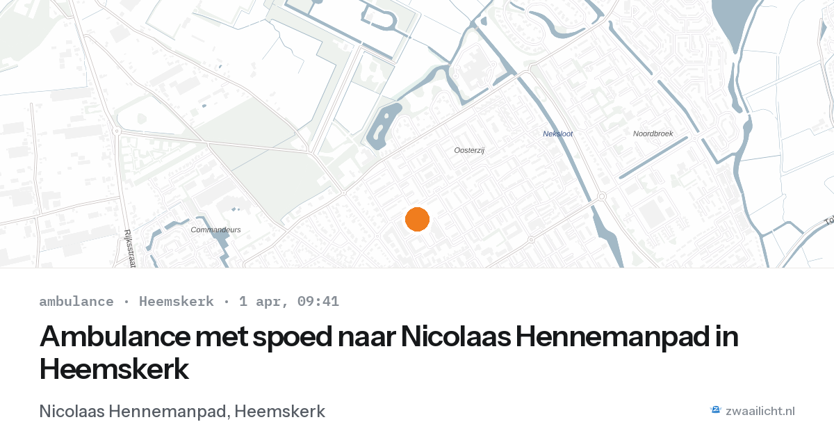Ambulance met spoed naar Nicolaas Hennemanpad in Heemskerk — 1 apr 2026
