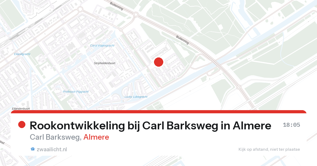 Rookontwikkeling bij Carl Barksweg in Almere — 30 mrt 2026