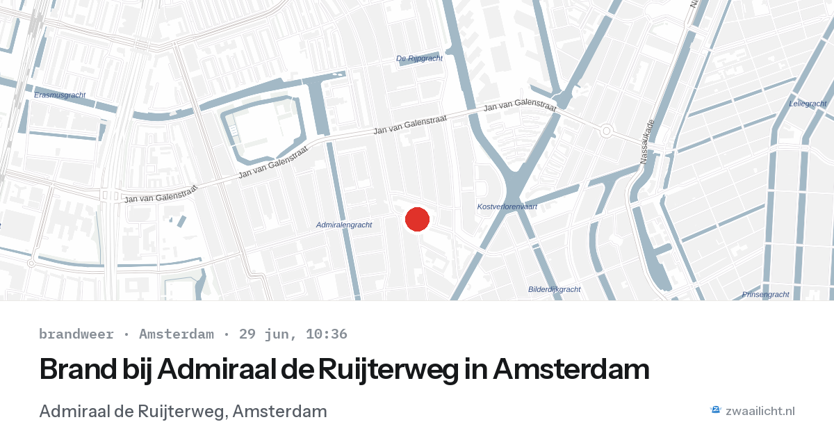 Brand bij Admiraal de Ruijterweg in Amsterdam — 29 jun 2026