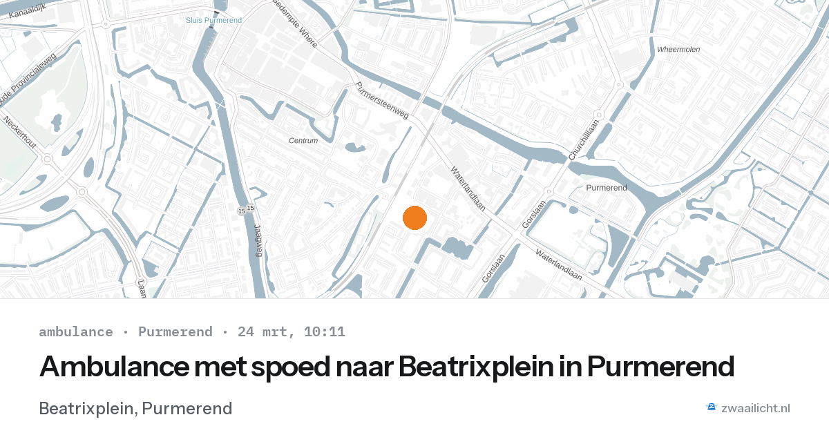 Ambulance met spoed naar Beatrixplein in Purmerend — 24 mrt 2026