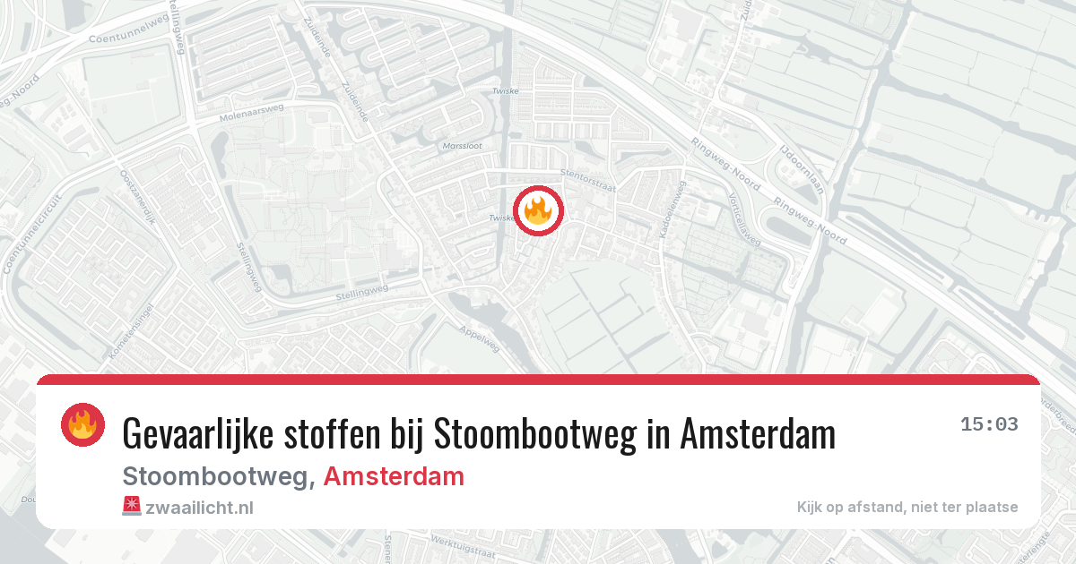 Gevaarlijke stoffen bij Stoombootweg in Amsterdam — 12 jun 2026