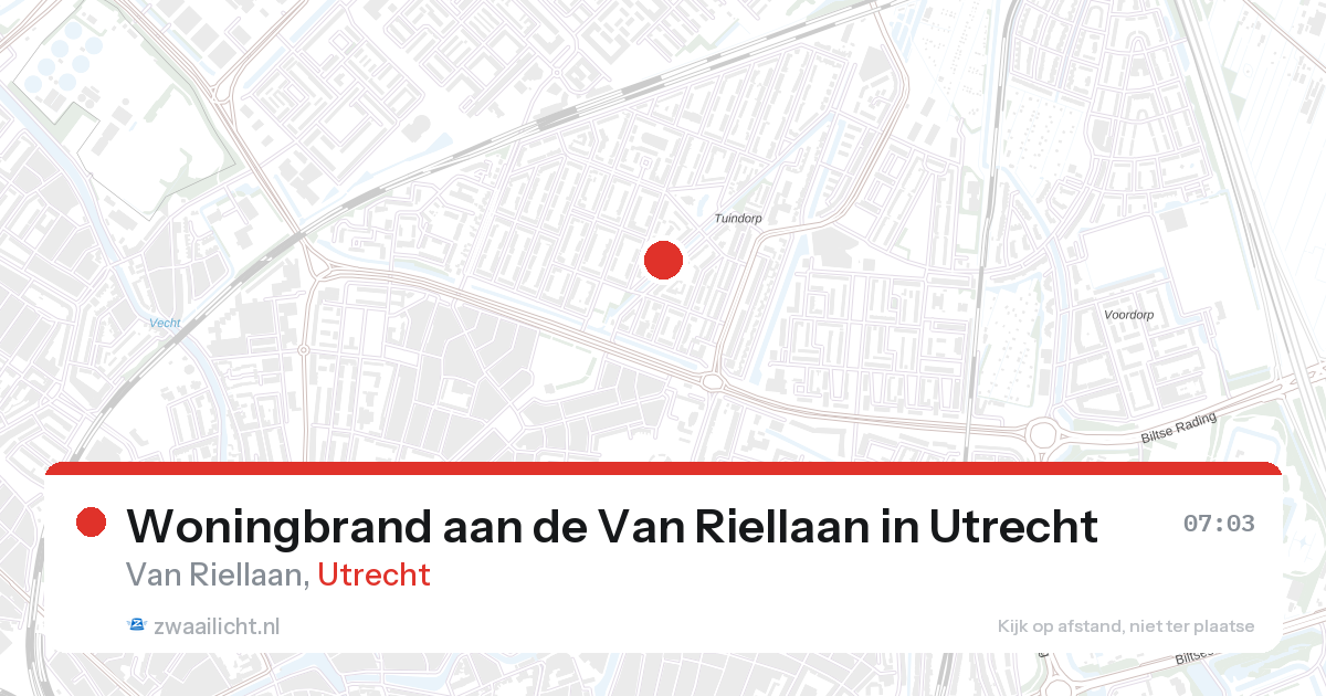 Woningbrand aan de Van Riellaan in Utrecht — 27 aug 2026
