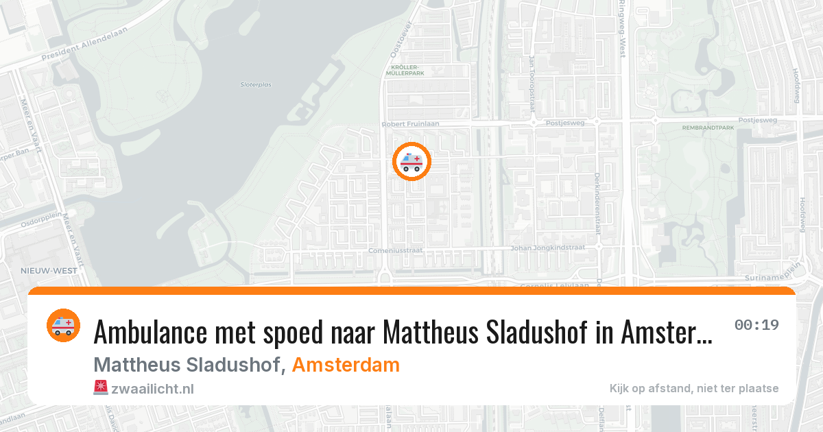 Ambulance met spoed naar Mattheus Sladushof in Amsterdam — 25 apr 2026