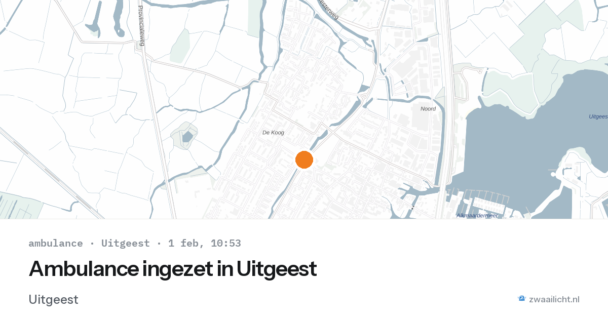 Ambulance ingezet in Uitgeest — 1 feb 2026