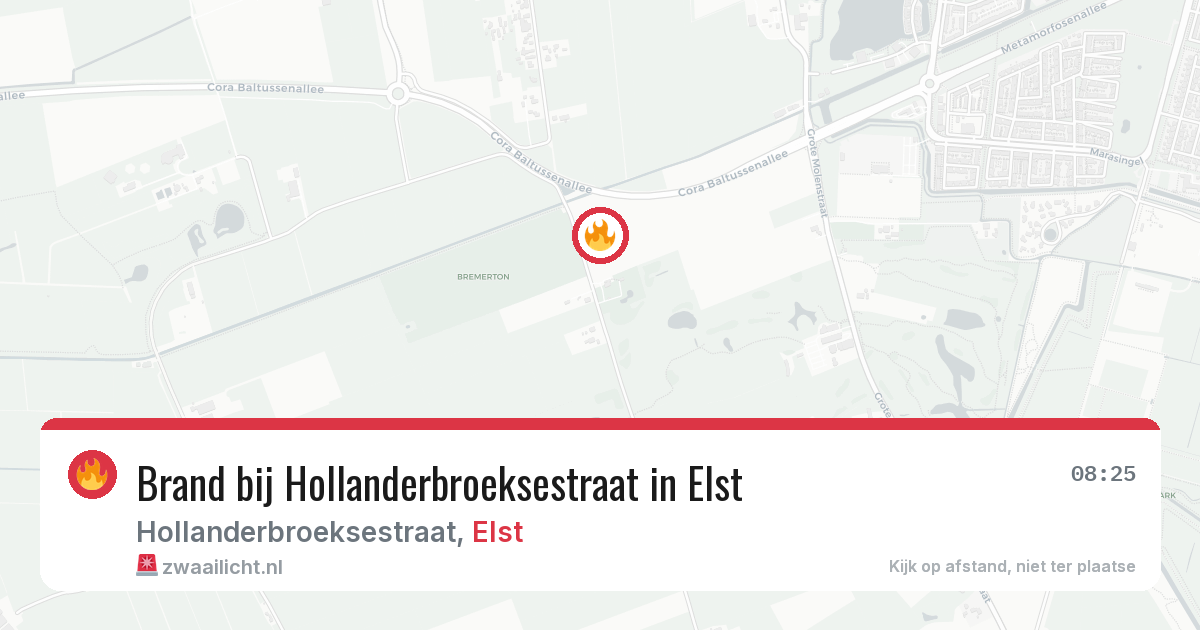 Brand bij Hollanderbroeksestraat in Elst — 28 jun 2026