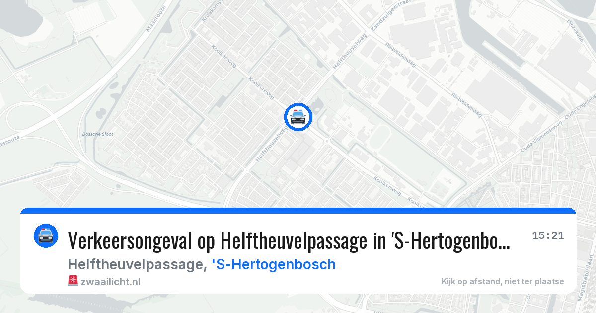 Verkeersongeval op Helftheuvelpassage in 'S-Hertogenbosch — 9 jul 2026