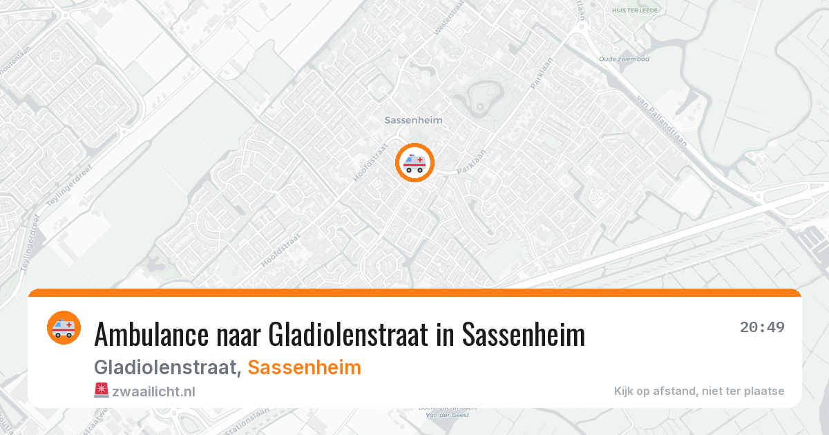 Ambulance naar Gladiolenstraat in Sassenheim — 28 jul 2026