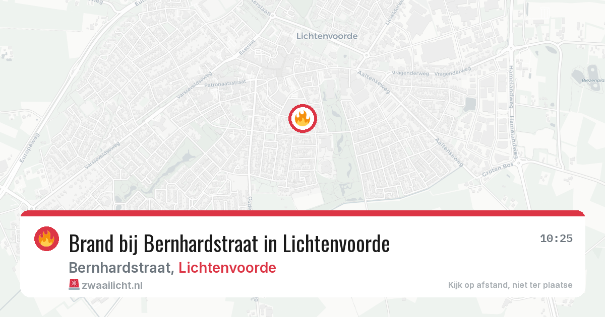 Brand bij Bernhardstraat in Lichtenvoorde — 6 mei 2026
