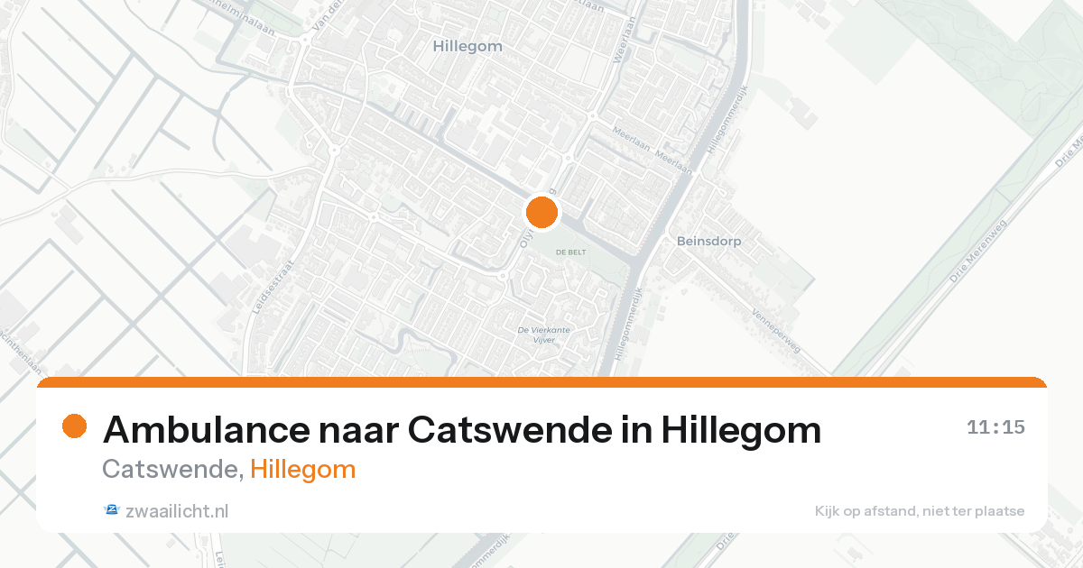Ambulance naar Catswende in Hillegom — 20 aug 2026