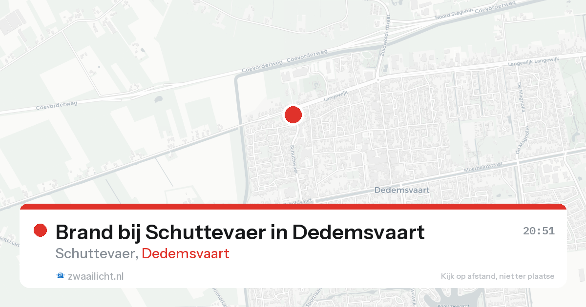 Brand bij Schuttevaer in Dedemsvaart — 16 aug 2026