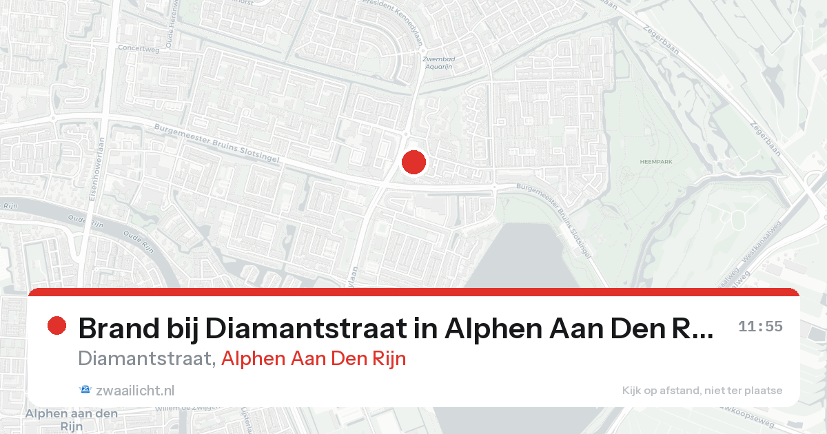 Brand bij Diamantstraat in Alphen Aan Den Rijn — 15 aug 2026