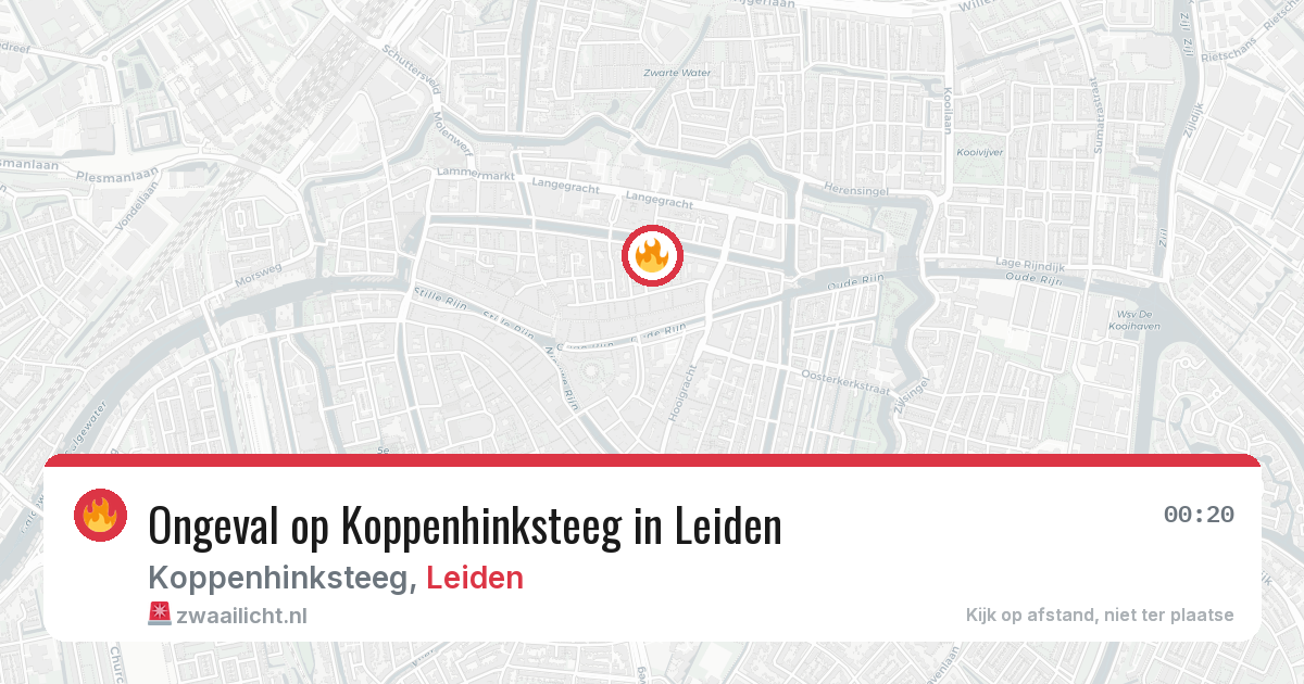 Ongeval op Koppenhinksteeg in Leiden — 7 jul 2026