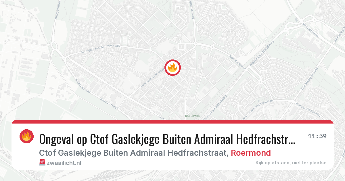 Ongeval op Ctof Gaslekjege Buiten Admiraal Hedfrachstraat in Roermond — 8 apr 2026