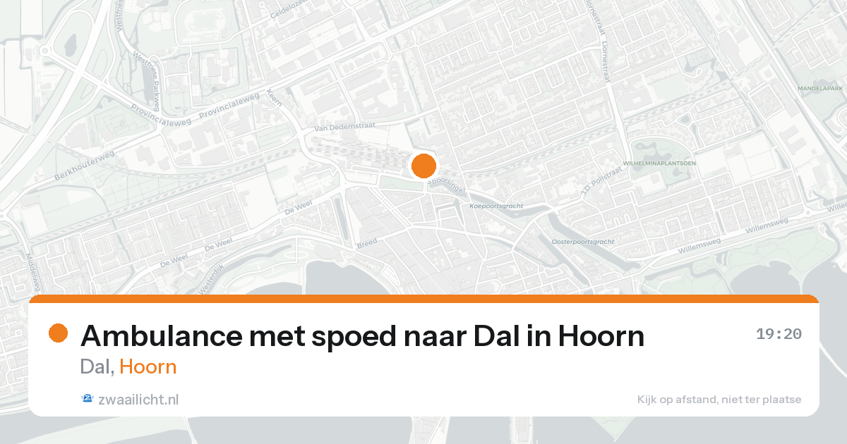 Ambulance met spoed naar Dal in Hoorn — 15 aug 2026