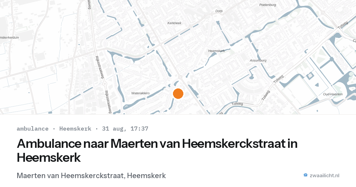 Ambulance naar Maerten van Heemskerckstraat in Heemskerk — 31 aug 2026