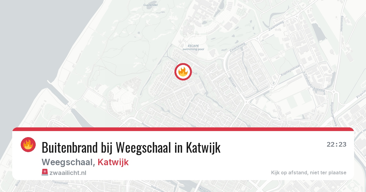 Buitenbrand bij Weegschaal in Katwijk — 10 aug 2026