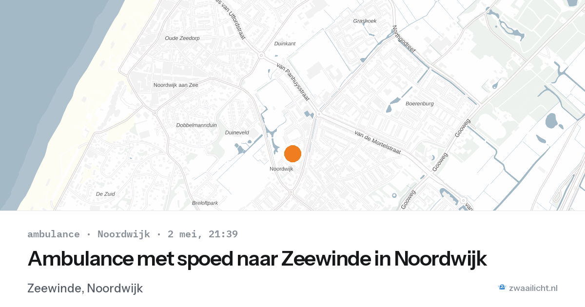 Ambulance met spoed naar Zeewinde in Noordwijk — 2 mei 2026