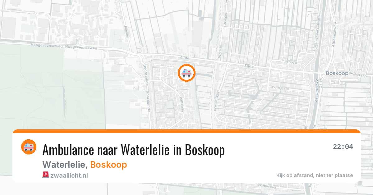 Ambulance naar Waterlelie in Boskoop — 31 mei 2026