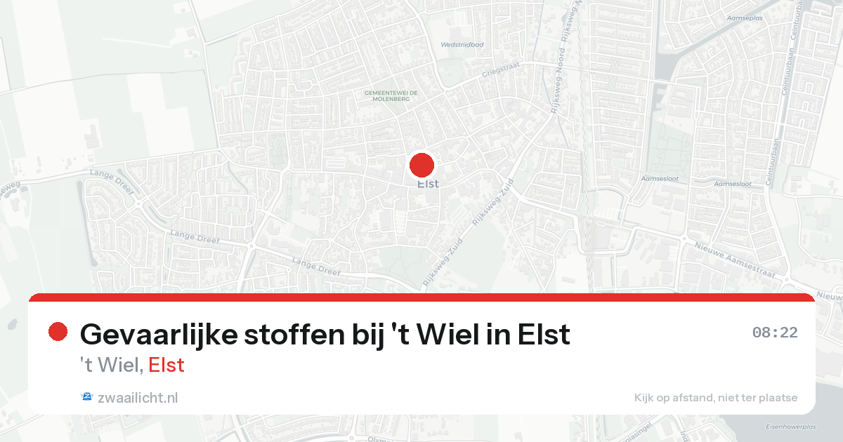 Gevaarlijke stoffen bij 't Wiel in Elst — 25 aug 2026