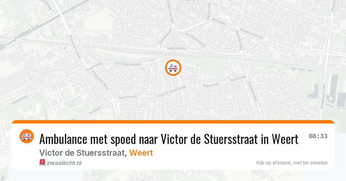 Ambulance met spoed naar Victor de Stuersstraat in Weert — 7 jun 2026