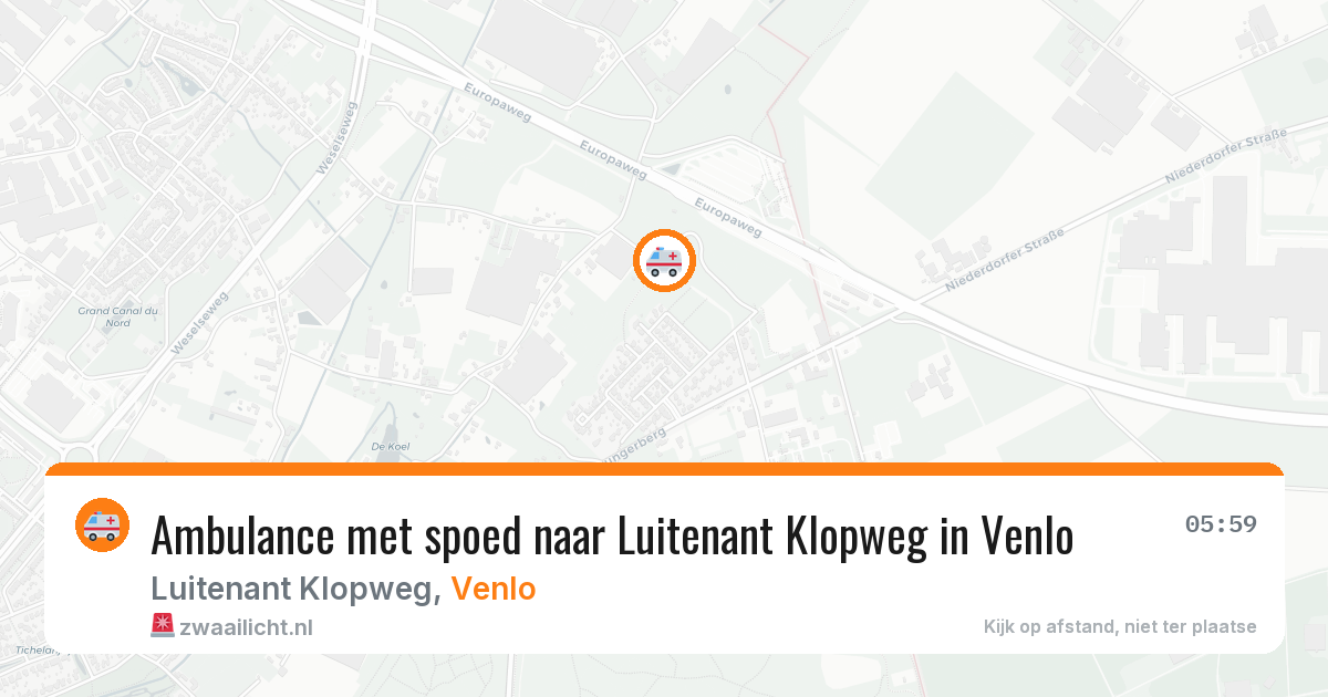 Ambulance met spoed naar Luitenant Klopweg in Venlo — 28 jul 2026