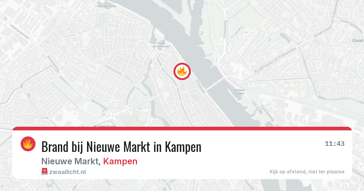 Brand bij Nieuwe Markt in Kampen — 21 mrt 2026