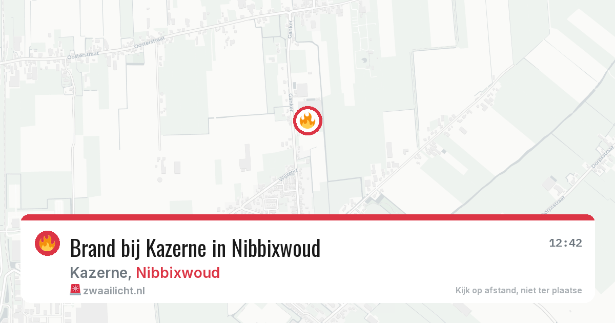 Brand bij Kazerne in Nibbixwoud — 12 mrt 2026