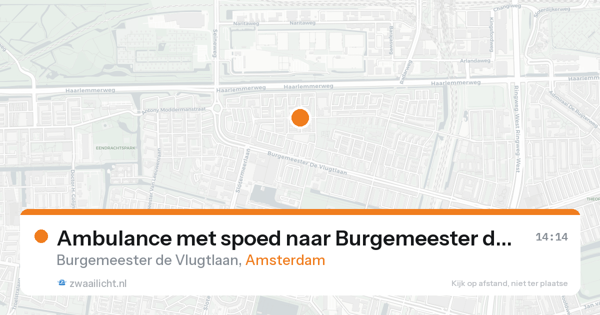 Ambulance met spoed naar Burgemeester de Vlugtlaan in Amsterdam — 20 aug 2026
