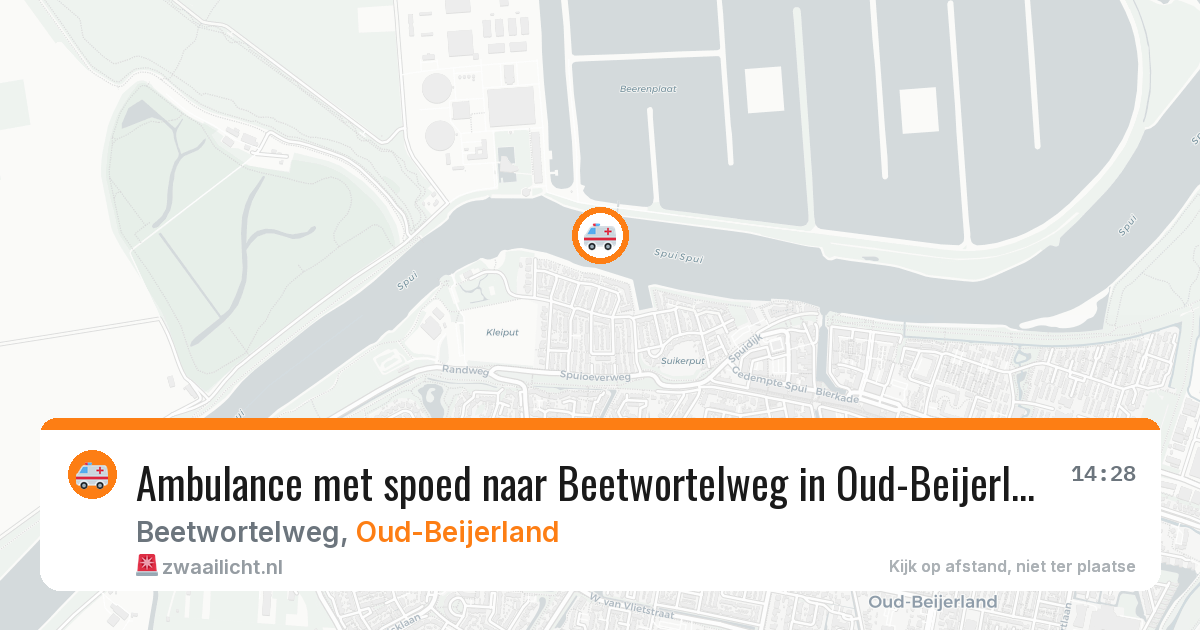 Ambulance met spoed naar Beetwortelweg in Oud-Beijerland — 3 apr 2026