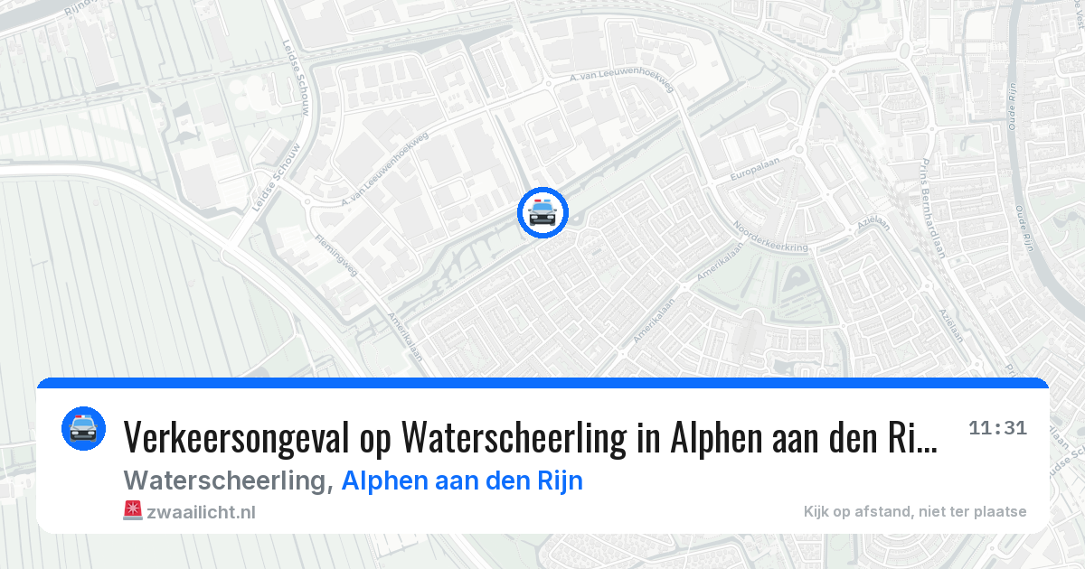 Verkeersongeval op Waterscheerling in Alphen aan den Rijn — 15 jun 2026