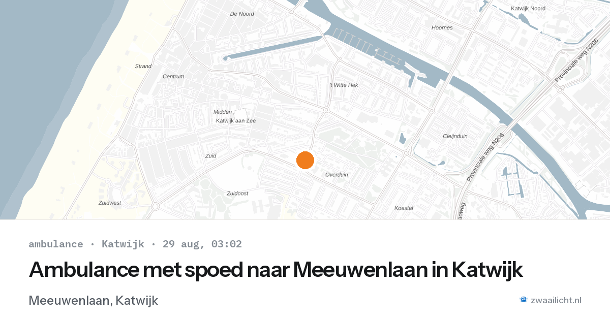 Ambulance met spoed naar Meeuwenlaan in Katwijk — 29 aug 2026