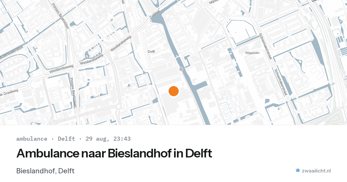 Ambulance naar Bieslandhof in Delft — 29 aug 2026