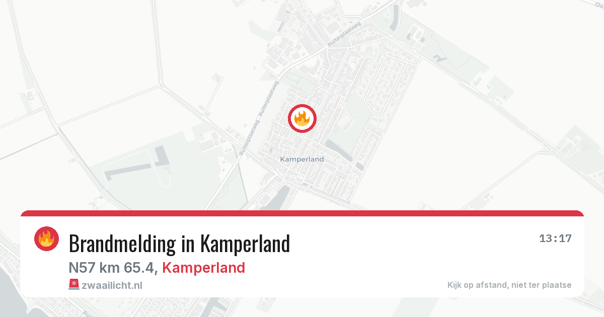 Brandmelding in Kamperland — 6 aug 2026