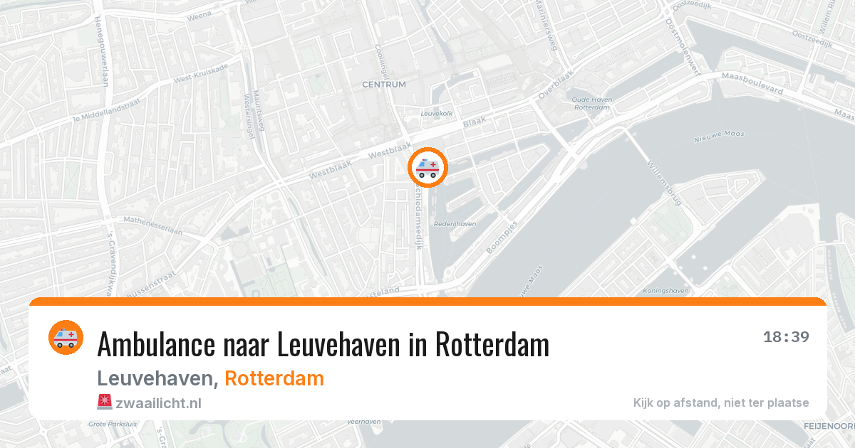 Ambulance naar Leuvehaven in Rotterdam — 14 aug 2026